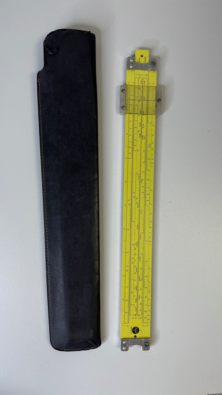 Pickett Simplex N902-ES 10 Inch Yellow Vintage Slide Rule with Black Sleeve